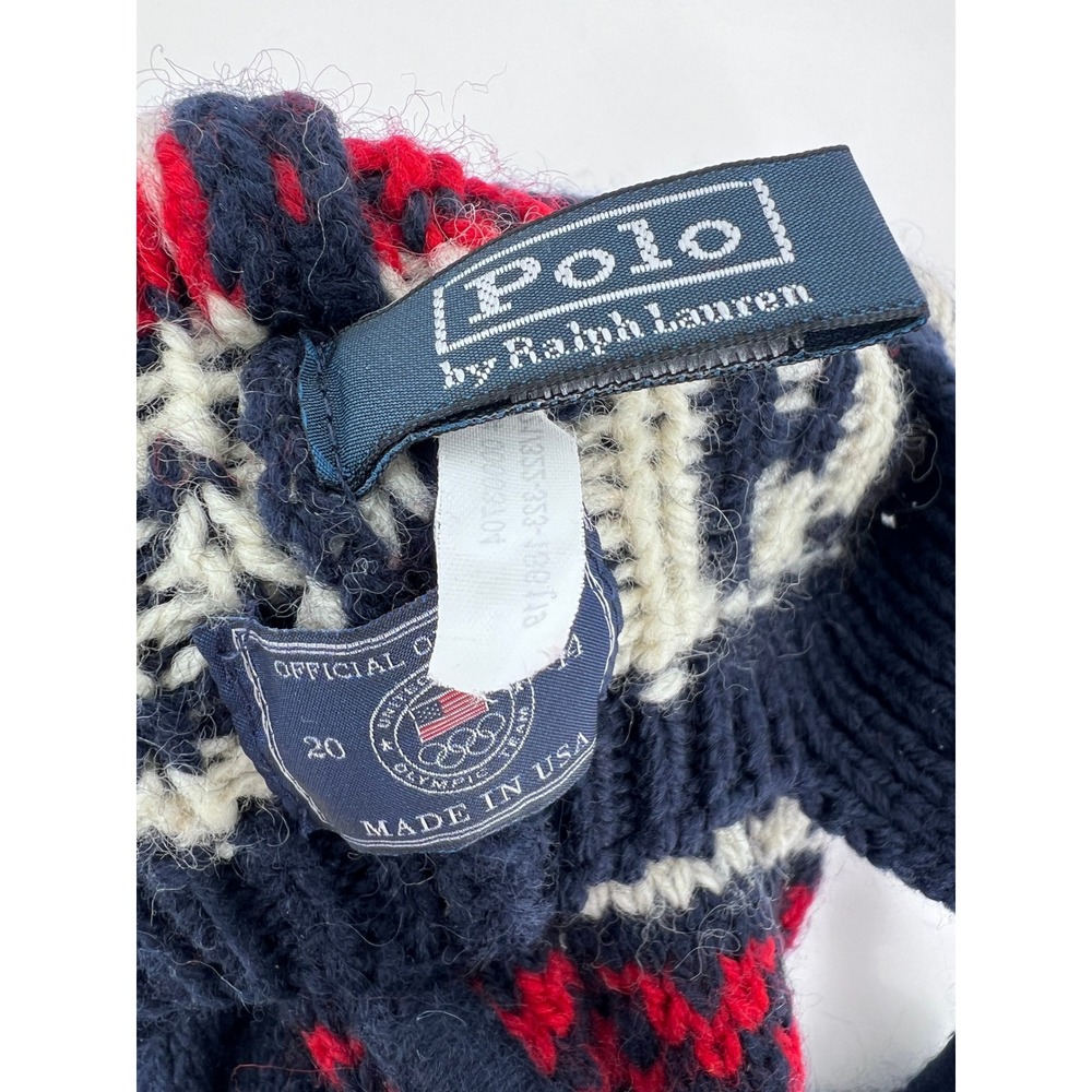 Polo Ralph Lauren Team USA 2014 Sochi Olympics Wool Beanie Hat Navy Blue Red - Picture 2 of 7